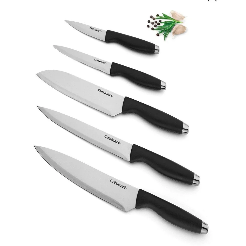 NEW Cuisinart Classic 10 Pc Knife Set C77-10SM Chef Santoku Serrated Knives